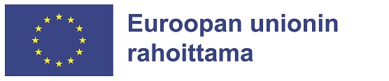 Logossa on Euroopan unionin lippu, jossa on sinisellä pohjalla 12 keltaista tähteä ympyrässä, ja teksti Euroopan unionin rahoittama.